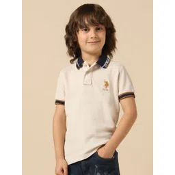 u.s. polo assn. kids Uspa Kids Boys Textured Pure Cotton Polo T-shirt-picture-36