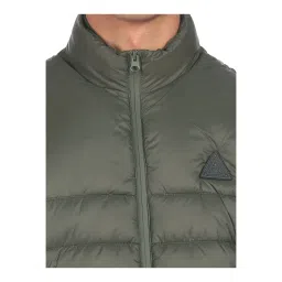 u.s. polo assn. Men Olive High Neck Solid Gilet Jacket image 4