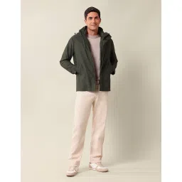 u.s. polo assn. Men's Green Solid Hooded Long Sleeve Casual Polyester Regular Fit Jacket image 5