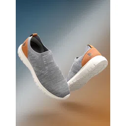 U S Polo Assn Men Grey Woven Design Slip-On Sneakers-image-7