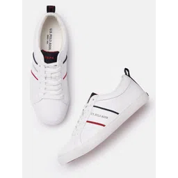 U S Polo Assn Men Off White PU Sneakers-image-21