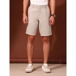 U.S. Polo Assn. Beige Cotton Slim Fit Striped Shorts-picture-11