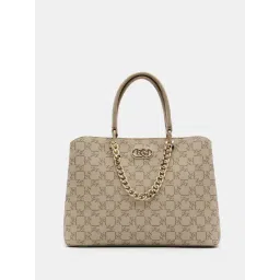 U.S. Polo Assn. Beige Printed Satchel Handbag-picture-31