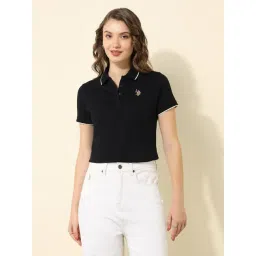 U.S. Polo Assn. Black Cotton Regular Fit Polo T-Shirt-picture-37