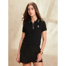 U.S. Polo Assn. Black Cotton Regular Fit Polo T-Shirt-picture-39