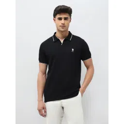 U.S. Polo Assn. Black Cotton Regular Fit Polo T-Shirt-picture-46