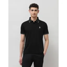 U.S. Polo Assn. Black Cotton Regular Fit Polo T-Shirt-picture-36