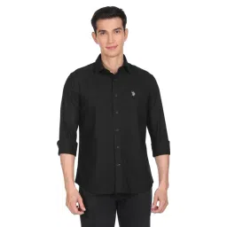 U.S. Polo Assn. Black Cotton Regular Fit Shirts-picture-25