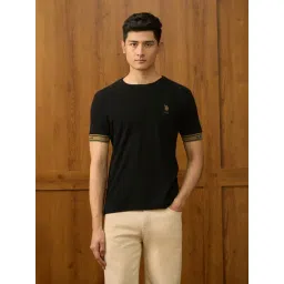 U.S. Polo Assn. Black Cotton Regular Fit T-Shirt-picture-30