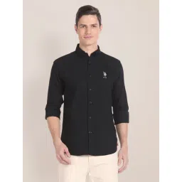 U.S. Polo Assn. Black Regular Fit Cotton Shirt-picture-24
