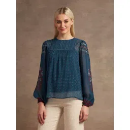 U.S. Polo Assn. Blue & Maroon Printed Top-picture-19