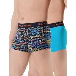 U.S. Polo Assn. Blue & Multi Cotton Regular Fit Printed Trunks - Pack Of 2-picture-27
