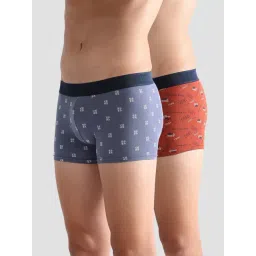 U.S. Polo Assn. Blue & Orange Cotton Regular Fit Printed Trunks - Pack Of 2-picture-23