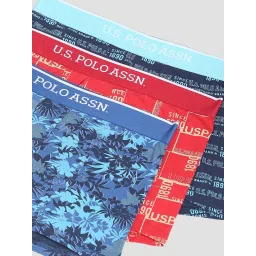 U.S. Polo Assn. Blue & Red Printed Trunks - Pack of 3 image 4