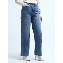 U.S. Polo Assn. Blue Cotton Flared Fit High Rise Jeans-picture-10