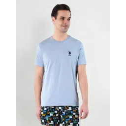 U.S. Polo Assn. Blue Cotton Regular Fit Lounge T-Shirt-picture-12