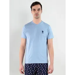 U.S. Polo Assn. Blue Cotton Regular Fit Lounge T-Shirt-picture-26