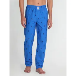 U.S. Polo Assn. Blue Cotton Regular Fit Printed Lounge Pants-picture-35