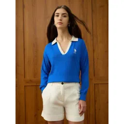 U.S. Polo Assn. Blue Cotton Relaxed Fit Sweater-picture-25