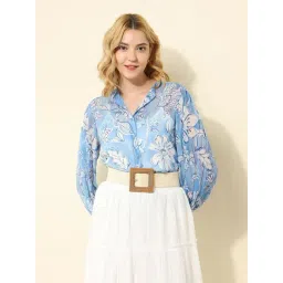 U.S. Polo Assn. Blue Regular Fit Floral Print Shirt-picture-13