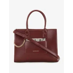 U.S. Polo Assn. Bonnie Burgundy Satchel Handbag with Chain Card Holder-picture-29