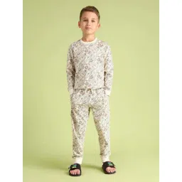 U.S. Polo Assn. Boys Beige & Green Cotton Printed Trousers-picture-12