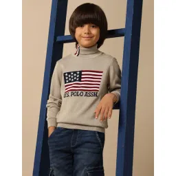 U.S. Polo Assn. Boys Beige Cotton Logo Sweater-picture-40
