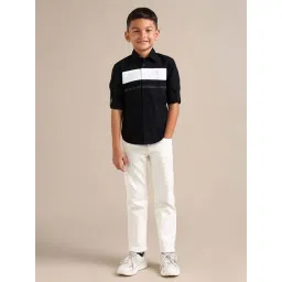 U.S. Polo Assn. Boys Black Cotton Color Block Full Sleeves Shirts-picture-21