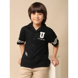U.S. Polo Assn. Boys Black Cotton Logo Shirt-picture-19