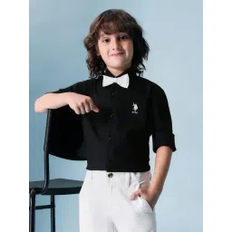 U.S. Polo Assn. Boys Black Cotton Shirt-picture-20