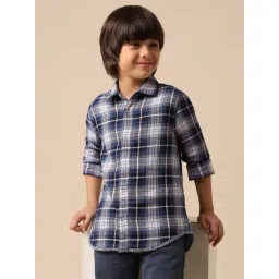 U.S. Polo Assn. Boys Blue Cotton Checks Shirt-picture-38