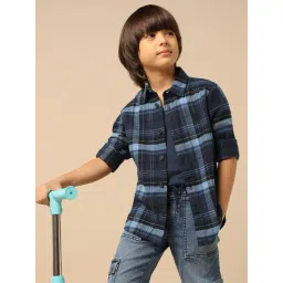 U.S. Polo Assn. Boys Blue Cotton Checks Shirt-picture-34