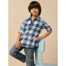 U.S. Polo Assn. Boys Blue Cotton Checks Shirt-picture-44