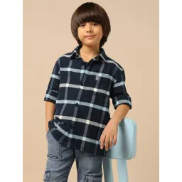 U.S. Polo Assn. Boys Blue Cotton Checks Shirt-picture-45