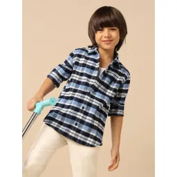 U.S. Polo Assn. Boys Blue Cotton Checks Shirt-picture-46