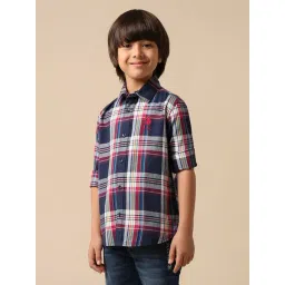 U.S. Polo Assn. Boys Blue Cotton Checks Shirt-picture-39