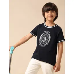 U.S. Polo Assn. Boys Blue Cotton Embroidery T-Shirt-picture-43