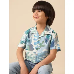 U.S. Polo Assn. Boys Blue Cotton Printed Shirt-picture-40
