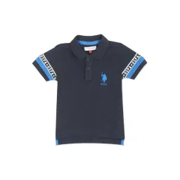 U.S. Polo Assn. Boys Blue Cotton Regular Fit Polo T-Shirt-picture-44