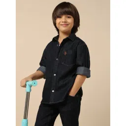 U.S. Polo Assn. Boys Blue Cotton Shirt-picture-20
