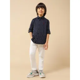 U.S. Polo Assn. Boys Blue Cotton Striped Shirt-picture-43