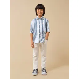 U.S. Polo Assn. Boys Blue Cotton Striped Shirt-picture-36