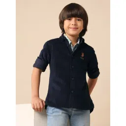 U.S. Polo Assn. Boys Blue Cotton Textured Shirt-picture-27