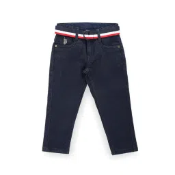 U.S. Polo Assn. Boys Blue Solid Jeans with Belt-picture-35