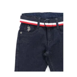 U.S. Polo Assn. Boys Blue Solid Jeans with Belt image 3