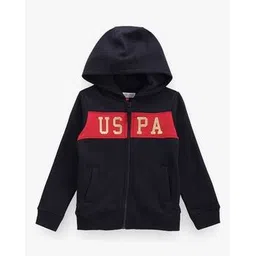 u.s. polo assn. Boys Brand Print Regular Fit Cotton Zip-Front Hoodie-picture-20