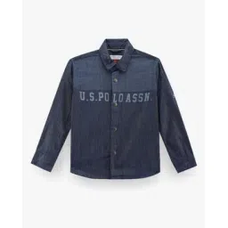 u.s. polo assn. Boys Brand Print Regular Fit Denim Shirt-picture-17