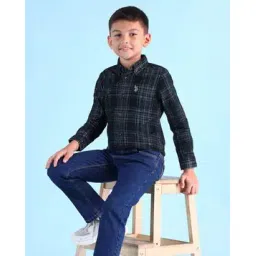u.s. polo assn. Boys Checked Regular Fit Cotton Shirt-picture-37