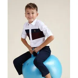 u.s. polo assn. Boys Colourblock Regular Fit Cotton Shirt-picture-13