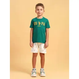 U.S. Polo Assn. Boys Green Cotton Printed T-shirts-picture-47